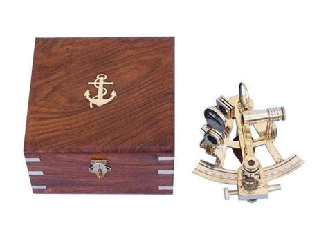 captain s brass sextant with rosewood box 8 etsy rosewood box nautical decor nautical