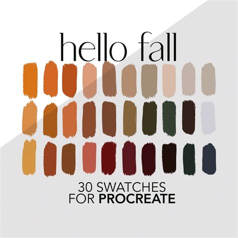 120 Fall Colors For Procreate Autumn Color Palette Bundle Etsy