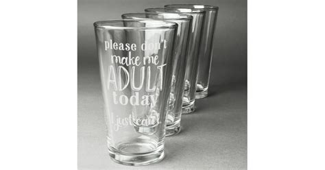 Custom Funny Quotes And Sayings Pint Glasses Engraved Set Of 4 Youcustomizeit