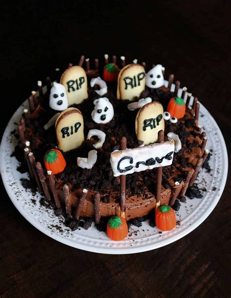 Easy Halloween Graveyard Cake Recipe Homemade Chocolate Buttercream
