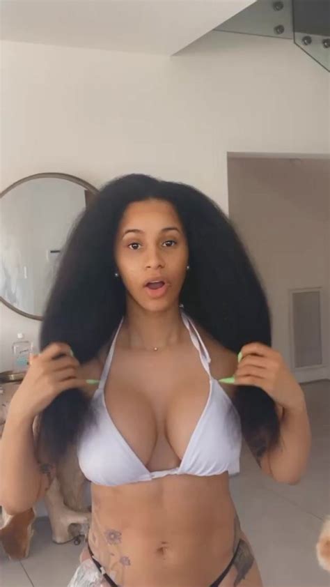 cardi b shows amazing natural hair after home made hair mask metro news