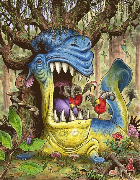 Monster Art Print From Alice In Wonderland Painting Etsy