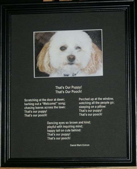 Thats Our Puppy Thats Our Pooch An Etched Puppy Poem 8×10 Daniel