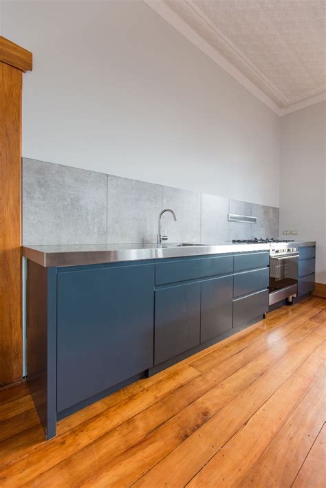 Kitchen By Sally Steer Design Wellington Nz Concrete Look Tiles