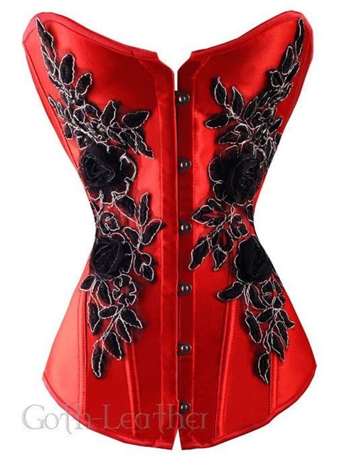 New Red Roses Super Sexy Corset Bustier Clubwear S 6xl A2618 Burlesque