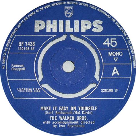The Walker Brothers Make It Easy On Yourself Vinyl 7 45 Rpm