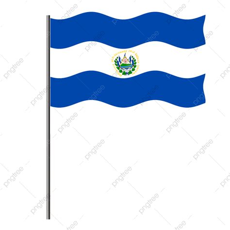 Bandera Salvadore A Con Asta Png Dibujos Bandera De El Salvador Bandera De El Salvador Con