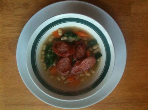 Thoughtful Eating Navy Bean Soup With Kielbasa