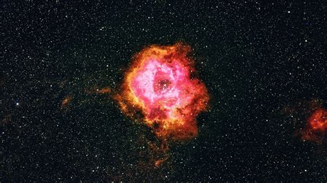 Black Stars Rosette Nebula Orange Pink Galaxy Hd Space Wallpapers Hd