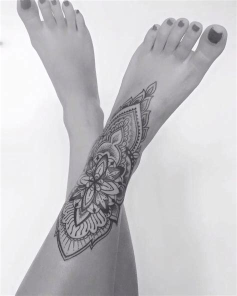 Traditional Mandala Tattoo Mandalatattoo Leg Tattoos Women Foot