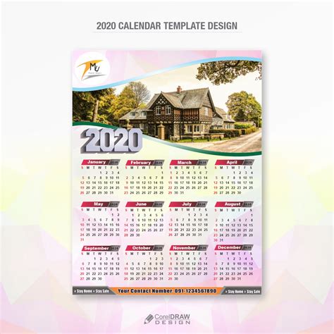 Download 2020 Calendar Template Design Coreldraw Design Download