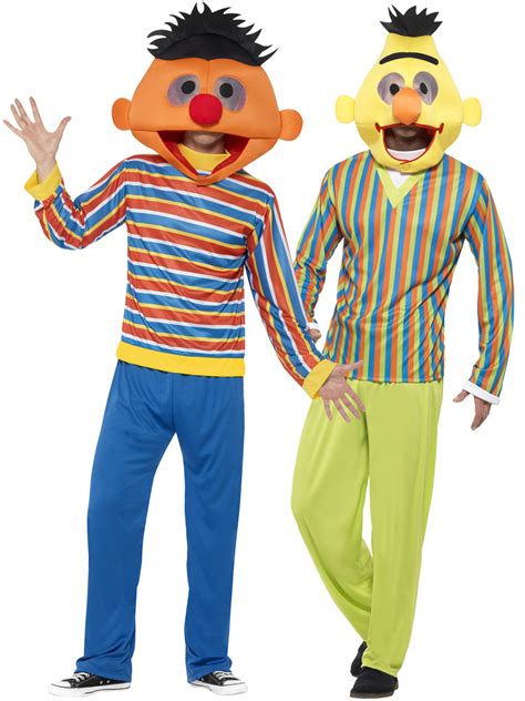 Adults Bert Ernie Costume Mens Sesame Street Fancy Dress