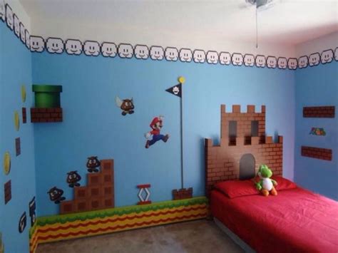 Homemydesign • august 10, 2014 • no comments •. Super Mario Bros. Theme Bedroom | Mario room, Mario bros ...