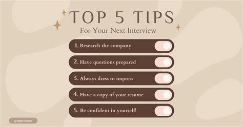 Top Five Tips For Your Next Interview