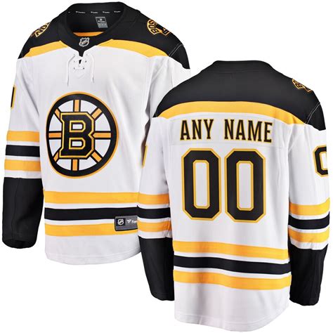 Boston Bruins Fanatics Branded Away Breakaway Custom Jersey White