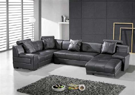 omega modern black leather sectional sofa sectionals