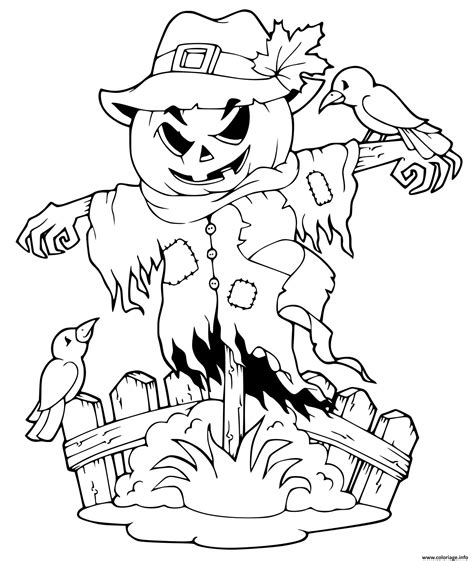 Coloriage Halloween Scarecrow Jecolorie