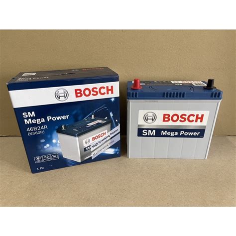 Bosch Ns60r 46b24r Sm Mega Power Mf Car Battery Small Terminal