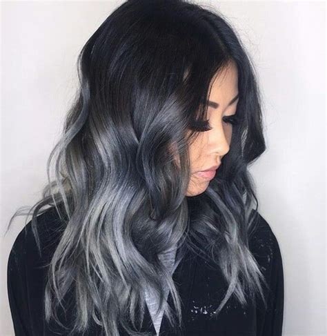 There are two shades of grey hair: The Best Antique Chic Black To Grey Ombre Hairstyles