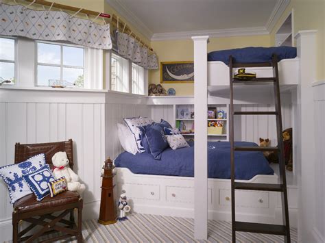 Design a stylish, safe, and comfortable bedroom for your little ones with this twin over full bunk bed with trundle. Marvelous l shaped bunk beds in Kids Traditional with ...