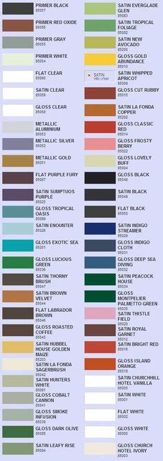 Paint Colours Chart Valspar