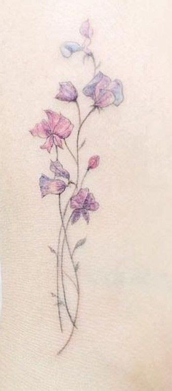 Sweet Pea April Birth Flower Flower Wrist Tattoos Birth Flower