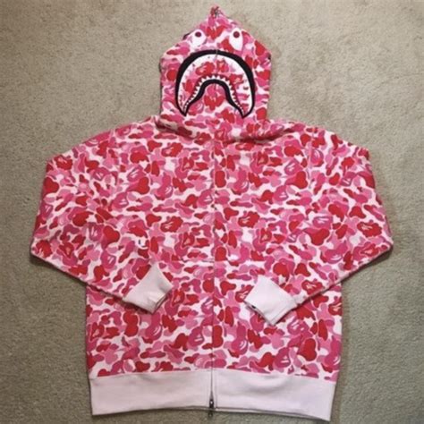 Pink Bape Hoodie Size Small Great Condition Depop