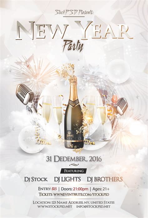 Year flyer illustrations & vectors. New Year Eve Party - PSD Free NYE Flyer Template - PSDFlyer