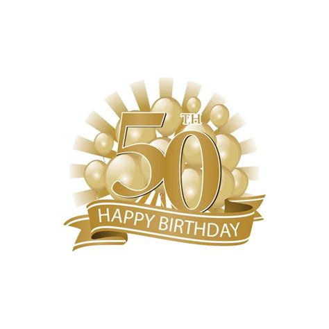 1568 50th Birthday Gold Vectors Free And Royalty Free 50th Birthday