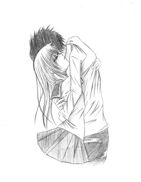 Anime Boy And Girl Hugging Drawing Easy Get Images Four