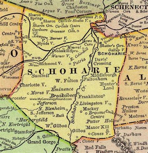 Schoharie County New York 1897 Map Rand Mcnally Cobleskill
