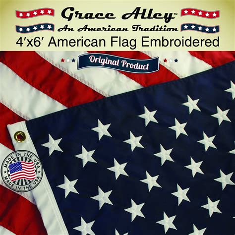 Us Flag 4x6 100 American Made American Flag 4x6 Ft Quality Embroidered 696542449195 Ebay