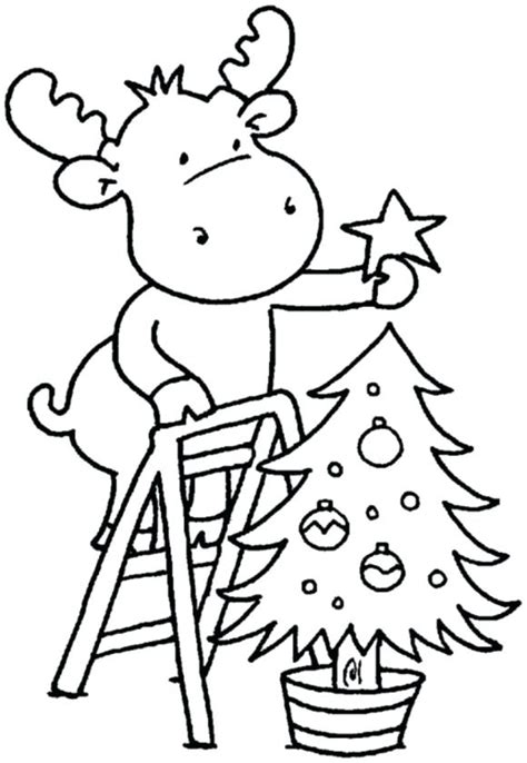 Ask your kids to color it and enjoy. Reindeer Decorating Christmas Tree Coloring Page - Free ...