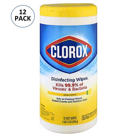 Clorox Disinfecting Wipes 12 Pack 75 Wipes Each Crisp Lemon Scent
