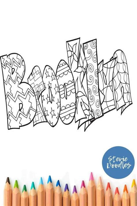 Free Brooklyn Coloring Page — Stevie Doodles