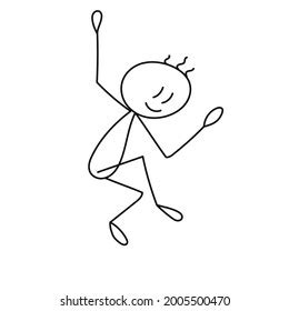Stick Figure Man Jumping Isolated Vector Shutterstock