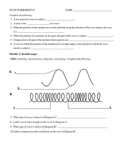 Waves Worksheet Answers