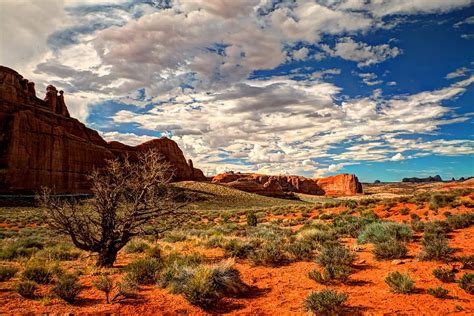 Deserts Sky Landscape Desert Utah Usa Arches National Rock Park