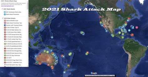 2021 Shark Attack Map Tracking Sharks