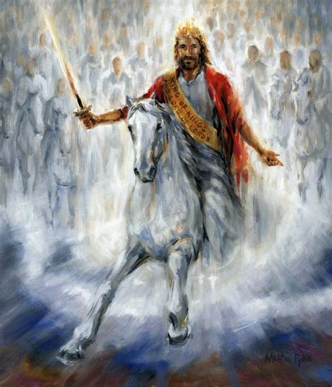 We Have The Victory Jesus Coming Back On A White Horse Painting By