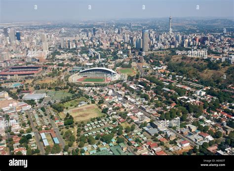 Aerial View Of Downtown Johannesburg And Its Eastern Suburbs In South