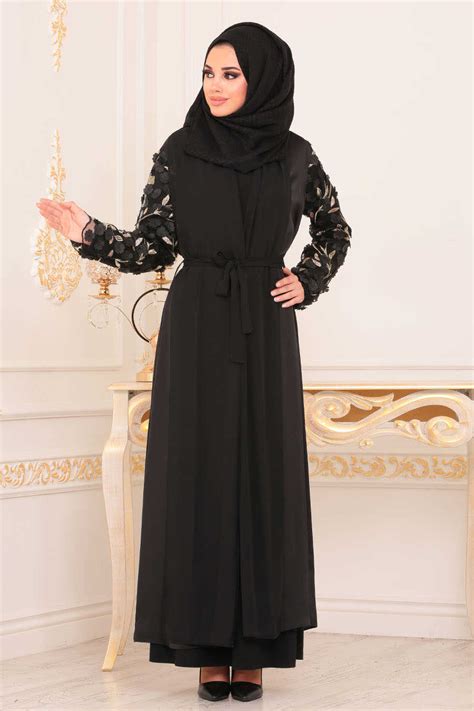 Another interpretation can also refer to the seclusion of women from men in the public sphere, whereas a metaphy. Neva Style - Black Hijab Abaya 9037S - Neva-style.com