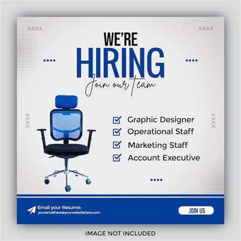 Premium Psd We Are Hiring Poster Job Vacancy Square Banner Or Social Media Post Template