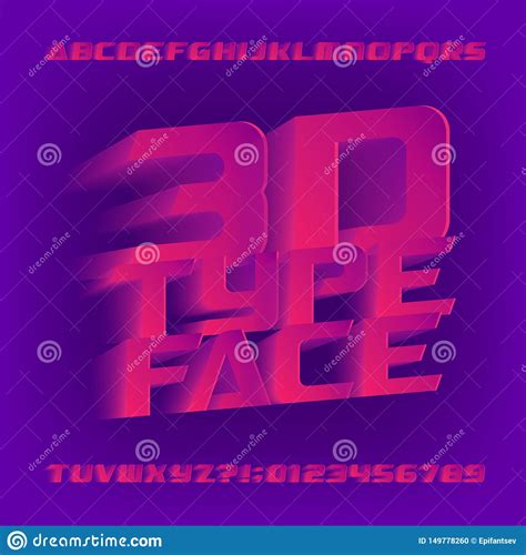 Fonte Abstrata Do Alfabeto 3D Letras E N meros Do Efeito 3D Ilustração