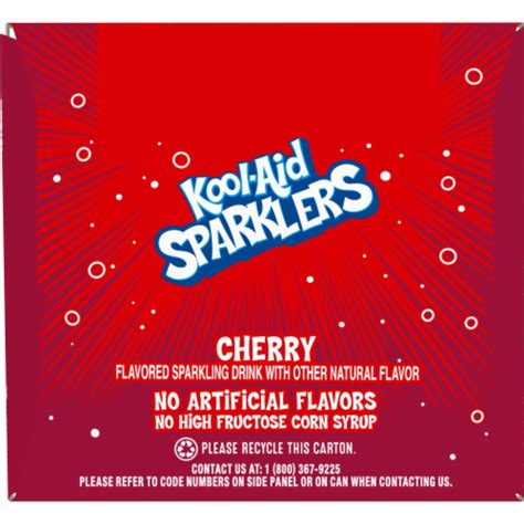 Kool Aid Sparklers Cherry Flavored Sparkling Drink 6 Cans 75 Fl Oz