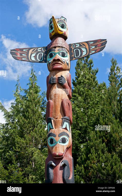 Totem Pole Saxman Totem Park Ketchikan Alaska Usa Stock Photo Alamy