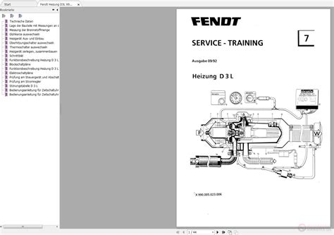 Fendt Heizung D3l X990005023006 Service Training Auto Repair