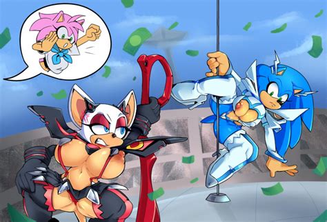 Rule 34 Amy Rose Anthro Big Breasts Breasts Cosplay Crossover Dancing