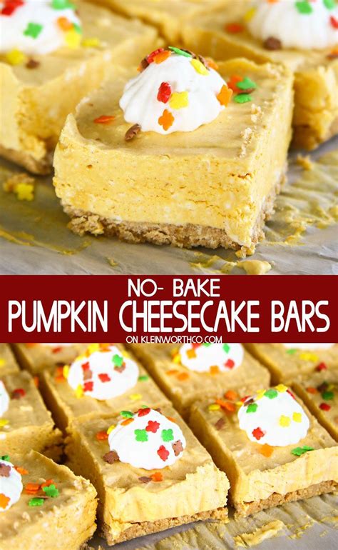 No Bake Pumpkin Cheesecake Bars Are A Simple And Easy Dessert Recipe That