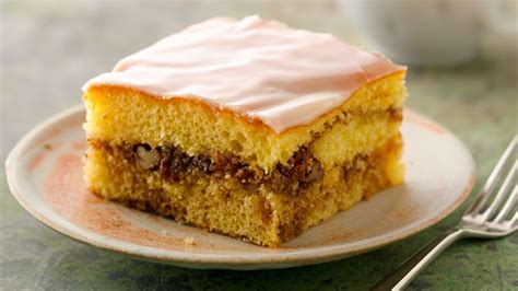 Step 4, take large fork and swirl into cake. Honey Bun Cake recipe from Betty Crocker